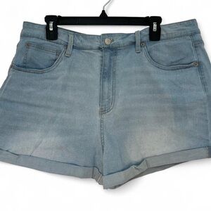 No Boundaries Blue Jean Shorts High-Waisted Cuffed